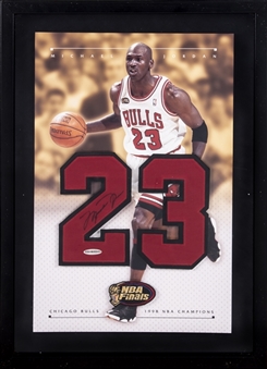Michael Jordan Signed Chicago Bulls Jersey Number 15x21 Framed Display (UDA)
